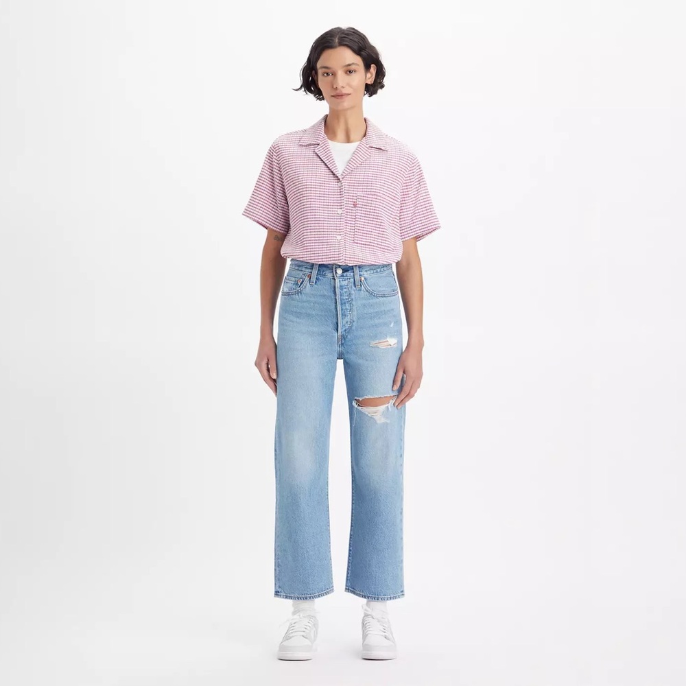 Levi’s Size 24 Ribcage Straight Ankle “In The Middle- Medium Wash” Jeans